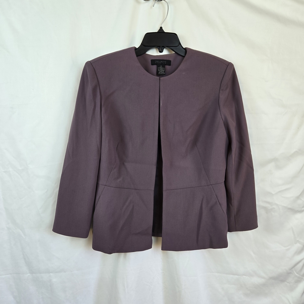 The Limited Stretch Women Purple Mauve Long Sleeve Hook Eye Career Blazer Medium